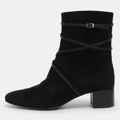 Giuseppe Zanotti Black Suede Mid Calf Boots