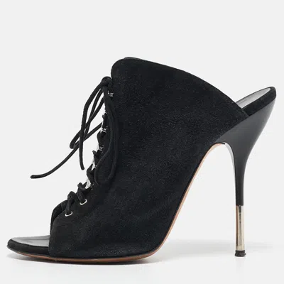 Pre-owned Giuseppe Zanotti Black Suede Mules Size 38