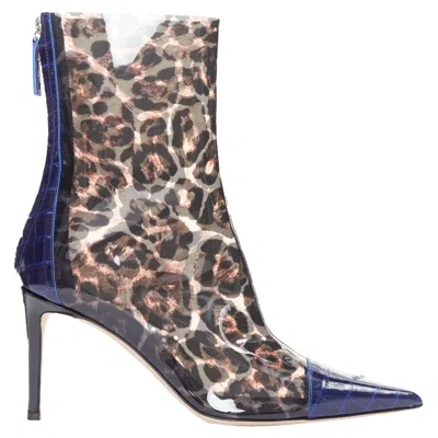 Giuseppe Zanotti Blue Leopard Pvc Boots