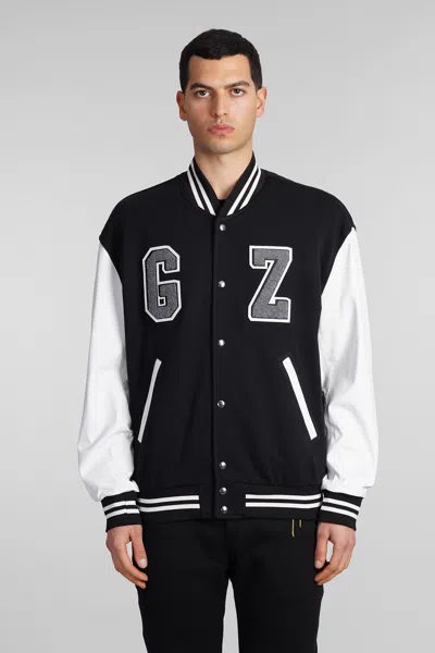 Giuseppe Zanotti Flocked-logo Varsity Bomber Jacket In Black