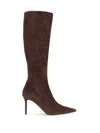 Giuseppe Zanotti 85mm Tamigi Suede Pointed-toe Knee-high Boots In Brown