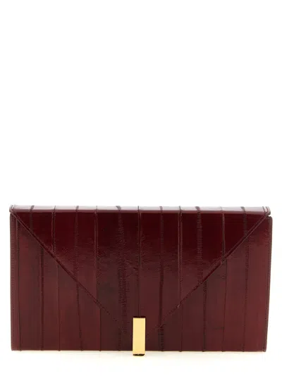 Giuseppe Zanotti Bordeaux Leather Clutch Women's Bag In Burgundy