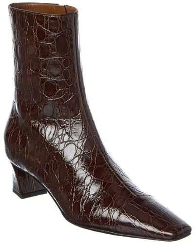 Giuseppe Zanotti Brenda 45 Croc-embossed Leather Boot In Brown