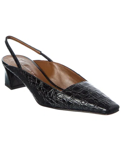 Giuseppe Zanotti Brenda 45 Croc-embossed Leather Slingback Pump In Black