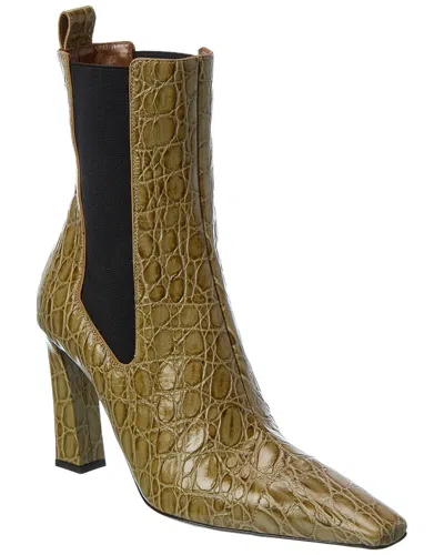 Giuseppe Zanotti Brenda 90 Croc-embossed Leather Boot In Animal Print