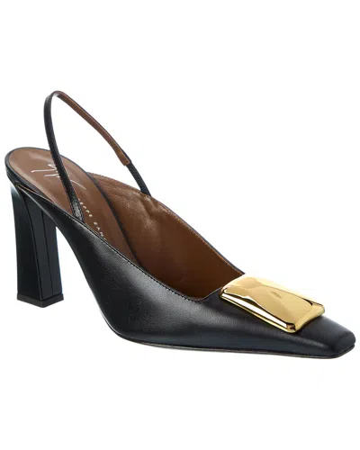 Giuseppe Zanotti Brenda 90 Leather Slingback Pump In Black