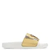 Giuseppe Zanotti Brett Logo Zip Slides In Gold