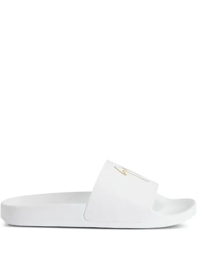 Giuseppe Zanotti Brett Leather Logo Slides