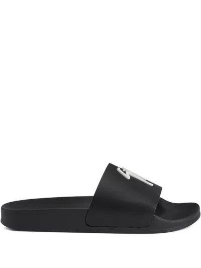 Giuseppe Zanotti Brett Logo-embellished Slides In Black