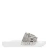 Giuseppe Zanotti Brett Snake-print Sliders In Silver