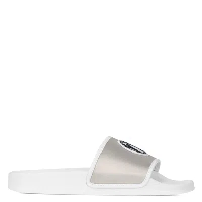 Giuseppe Zanotti Brett Satin Slides In White