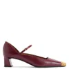 Giuseppe Zanotti Ankle-strap Metallic-toe Pumps In Burgundy