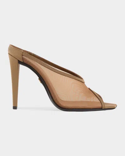 Giuseppe Zanotti Brivido 105mm Mesh Mules In Brown