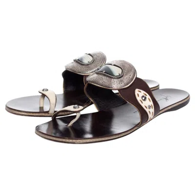 Pre-owned Giuseppe Zanotti , Brown Leather Sandals