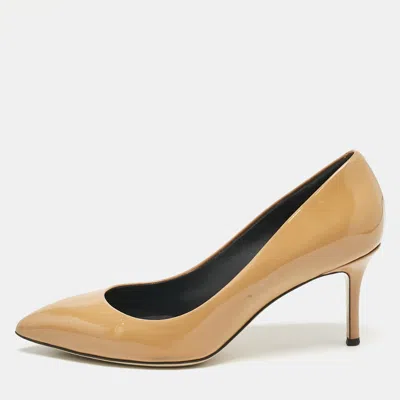 Pre-owned Giuseppe Zanotti Brown Patent Leather Lucrezia Pumps Size 37