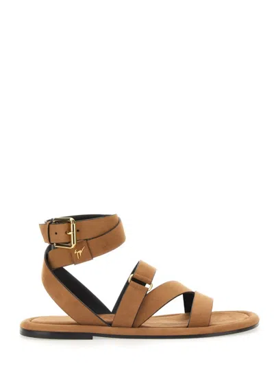 GIUSEPPE ZANOTTI BROWN SANDALO AYMON WITH MULTIPLE STRAPS