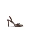 Giuseppe Zanotti Brown Silk Stiletto Heel Women's Sandals In Brown
