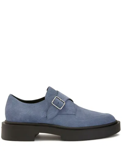 Giuseppe Zanotti Buckled Suede Shoes In Blue