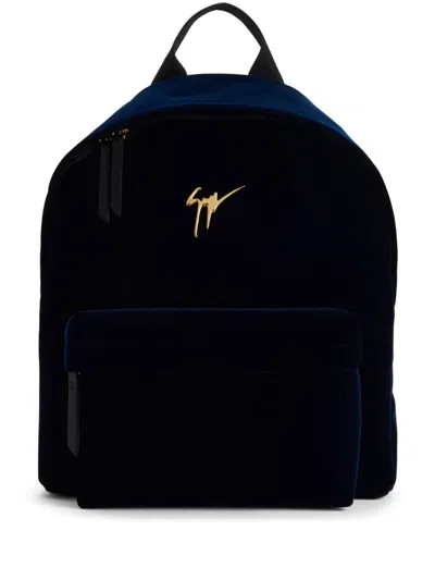 Giuseppe Zanotti Bud Logo-plaque Backpack In Blue