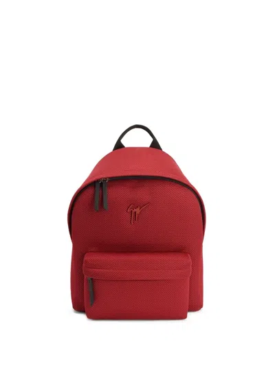 Giuseppe Zanotti Bud Logo-plaque Backpack In Red