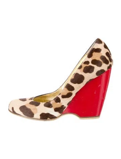 Pre-owned Giuseppe Zanotti Calf Hair Animal Print Pumps In Neutral