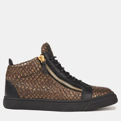 Pre-owned Giuseppe Zanotti Calf Leather Fashion Sneakers 40 In Black