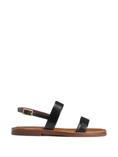 Giuseppe Zanotti Calf Leather Strap Sandals In Black