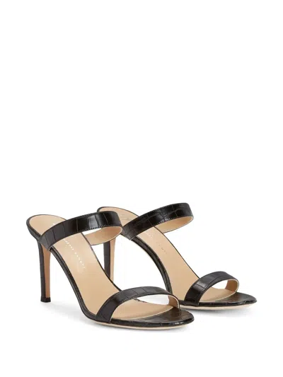 Giuseppe Zanotti Calista 85mm Crocodile-effect Sandals In Schwarz