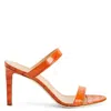 Giuseppe Zanotti Calista 85mm Double-strap Mules In Orange