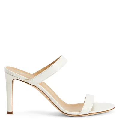 Giuseppe Zanotti Double-strap 120mm Leather Mules In White