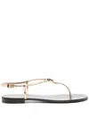 Giuseppe Zanotti Flache Camelie Sandalen In Gold