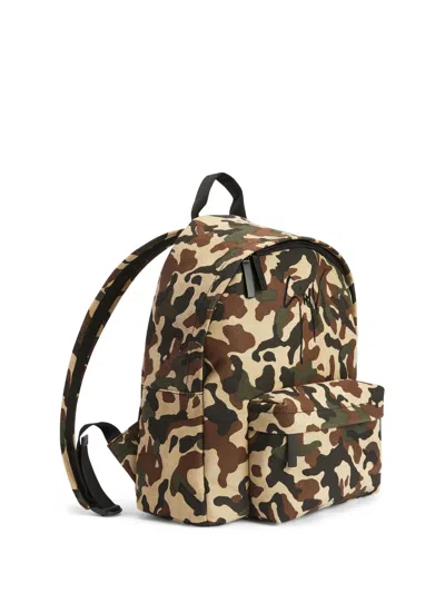 Giuseppe Zanotti Camouflage Logo Backpack In Multicolor
