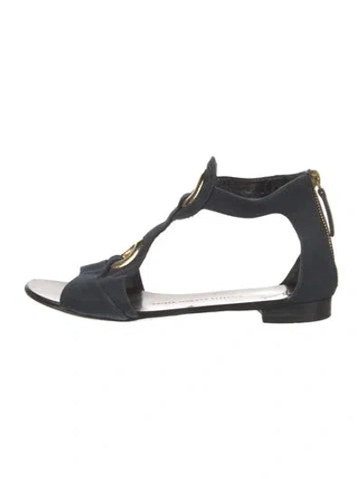 Pre-owned Giuseppe Zanotti Canvas Gladiator Sandals In Blue