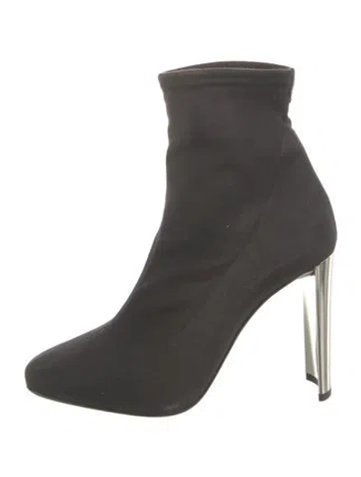 Pre-owned Giuseppe Zanotti Canvas Glitter Accents Sock Boots In Black