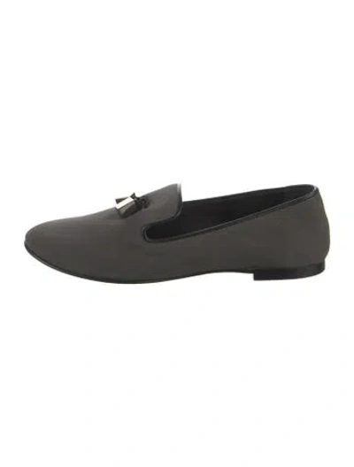Pre-owned Giuseppe Zanotti Canvas Tassel Accents Loafers In Gray