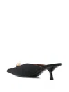 Giuseppe Zanotti Carole Leather Mules Pointed Toe Embellishment In Black