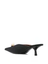 Giuseppe Zanotti Carole Leather Mules Pointed Toe Embellishment In Black