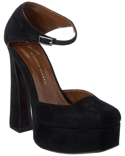 Giuseppe Zanotti Caso 100 Suede Platform Pump In Black