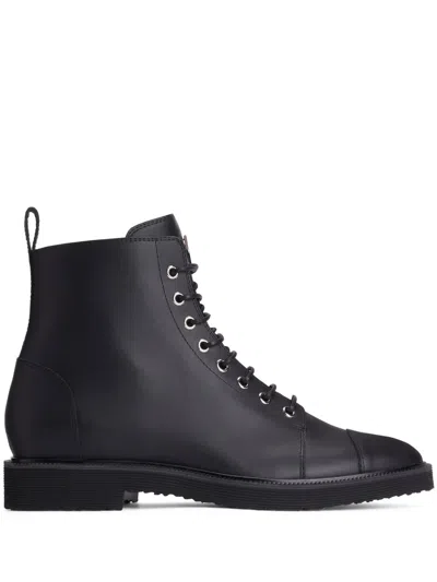 Giuseppe Zanotti Chris Leather Ankle Boots In Schwarz