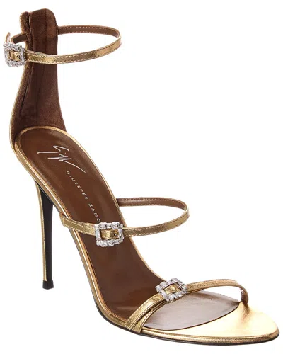 Giuseppe Zanotti Clandestino 105 Leather Sandal In Gold