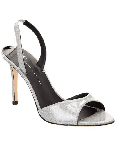 Giuseppe Zanotti Clandestino 90 Vinyl Slingback Sandal In Silver
