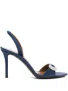 Giuseppe Zanotti 100mm Slingback Embellished Heeled Sandals In Blue