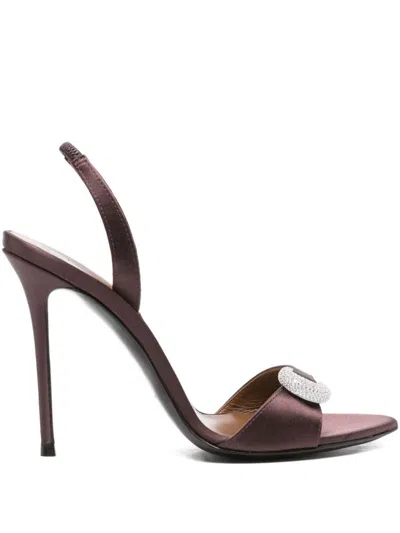 Giuseppe Zanotti Clandestino Satin Heel Sandals In Brown