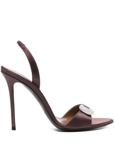 Giuseppe Zanotti Clandestino Satin Heel Sandals In Brown