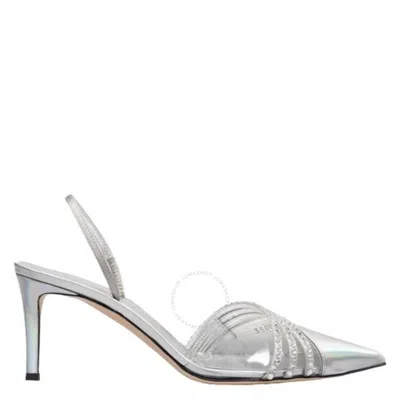 Giuseppe Zanotti Claralie Crystal Rhinestone Slingback Pumps In White