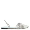 Giuseppe Zanotti Claralie Slingback Flat Sandals In Silver