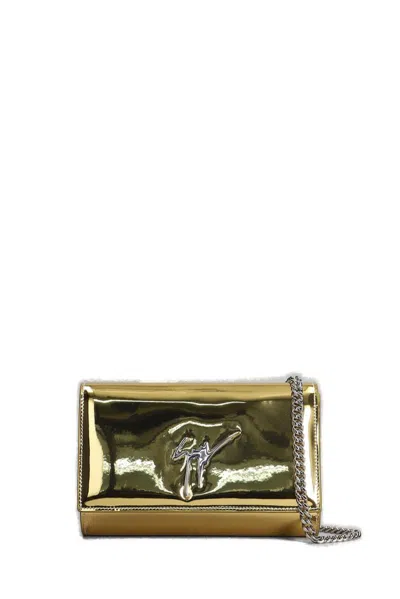 Giuseppe Zanotti Cleopatra Shoulder Bag In Gold Leather