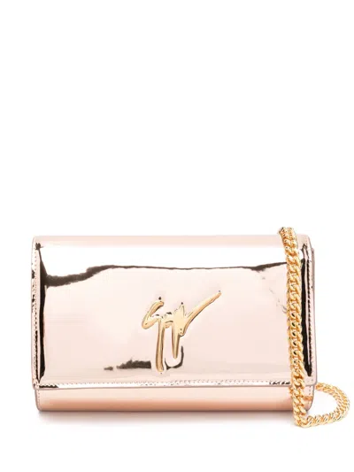 Giuseppe Zanotti Cleopatra Patent Leather Clutch Bag In Rosa