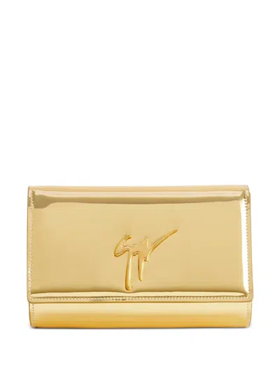 Giuseppe Zanotti Cleopatra Signature Chain Clutch Bag In Gold
