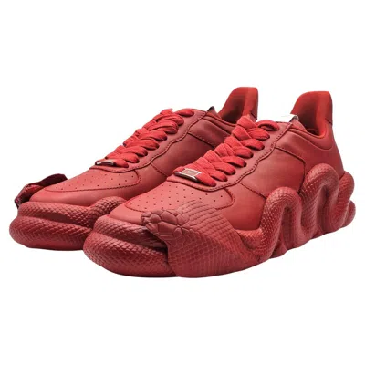 Pre-owned Giuseppe Zanotti Cobra Sneakers With Leather In Red